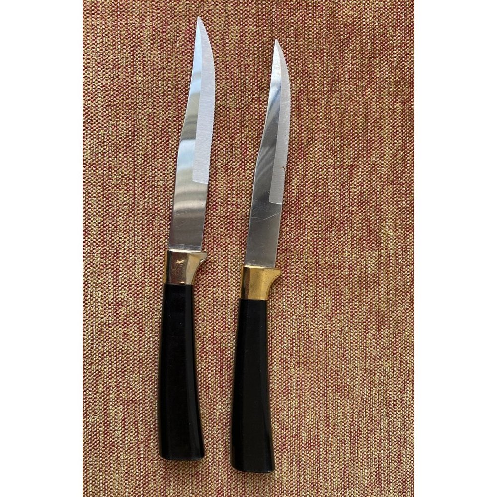 Regent Sheffield Knives - 2 Black and Gold  Color - Good condition